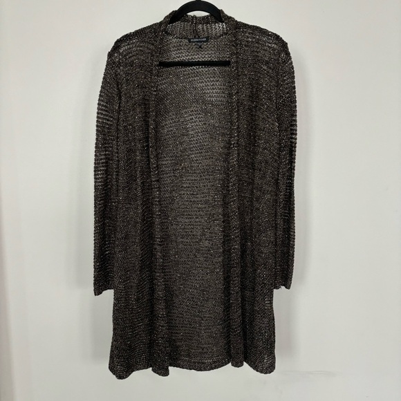 Eileen Fisher Sweaters - Eileen Fisher Black with Gold Shimmer Cardigan Size S